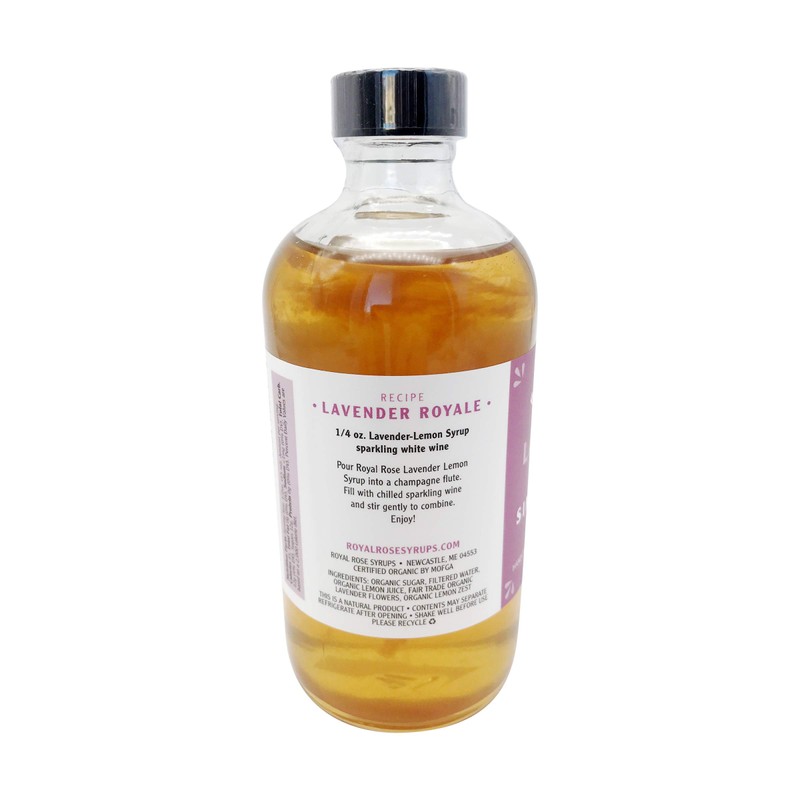 Royal Rose Organic Lavender Lemon Simple Syrup, 8 oz