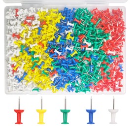 500 Pack Push Pins Tacks, Colored Map ​Push Pins, Plastic Head, Steel Point, Thumb Tacks for Cork Board, Bulletin Board, Map Pins, Photo Hanging Tacks at Homes, Schools and Offices