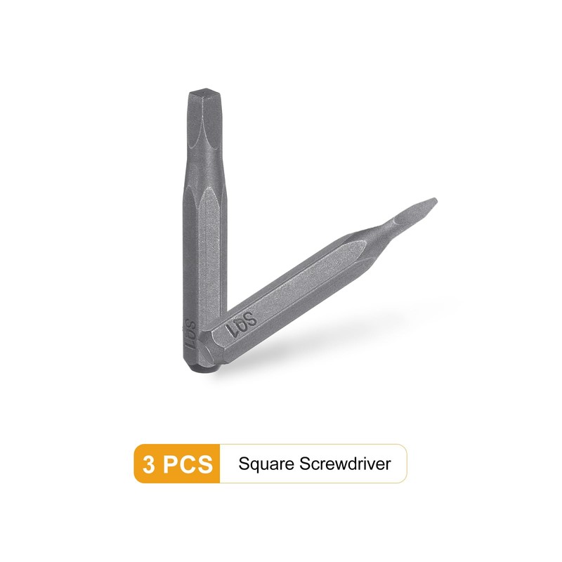 sourcing map 3pcs SQ1 Square Screwdriver Bit 5/32" Hex Shank