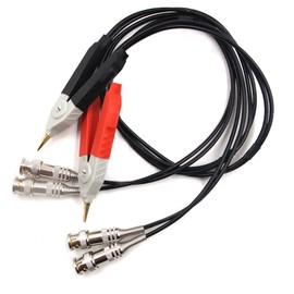 Chiloskit LCR Meter Test Leads Lead Alligator Clip Cable Meter Test Lead Cable Probe Set Terminal Kelvin Probe Wires with 4 BNC