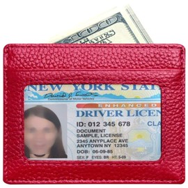 Tapp Collections RFID Protect Slim Minimalist Pocket Leather Wallet Card Holder - Red
