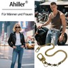 Ahiller Men's Wallet Chain with Carabiner, Heavy Skull Trouser Chain,