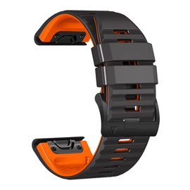 Fleshy Leaf 22mm Nylon Ultralight Sport Wristband Strap for Garmin Fenix 6/7/EPIX 2, Forerunner 955, Instinct (Black-orange)