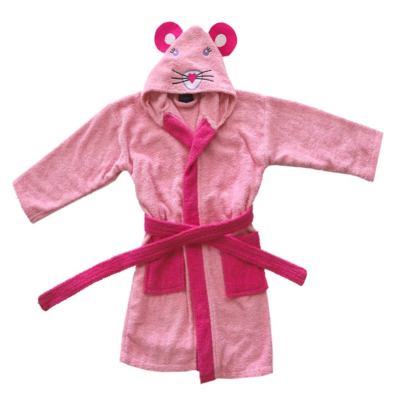 LEBENGOOD - Bathrobe for Girls, Children - 100% Cotton Oeko-Tex®