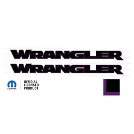 Decal Mods Wrangler Hood Graphic Vinyl Decal fits Jeep Wrangler JK/JL (2007-2024) Black w/Purple Outline FBPURO (Set of 2) | FJ3U5