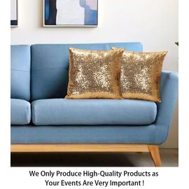 ShinyBeauty Gold Pillow Cover Decorative Throw Pillow Sofa Pillow Covers 12X12-Inches Sequin Pillow Case Shiny Gold Pillow Cover for Home, Couch,Party Decorations Gold Small Pillow Cover