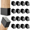 Rectangle Chair Leg Protectors for Hardwood Floors,Black,0.75 x 1.5