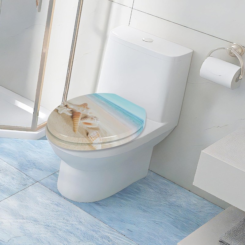 Angol Shiold Elongated Toilet Seat Molded Wood Toilet Seat with