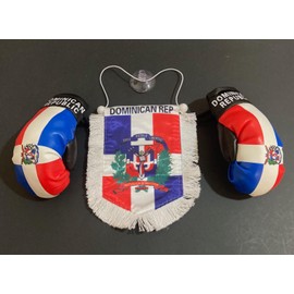 Dominican Boxing Glove flag Car Hanging rearview mirror Ornament Dominican Republic flag for car accessories decoration– Unleash Your Dominican Dominicana Pride on the Road!