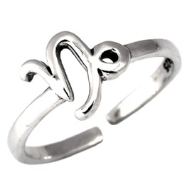 JEWELRITZY Zodiac Sign Astrology Toe Ring Adjustable 925 Sterling Silver -Capricorn