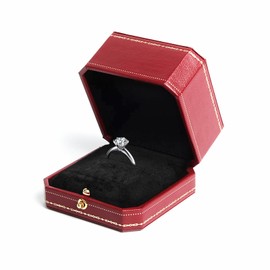 PU Leather Large Ring Box,Engagement Ring Box,Jewelry Gift Box, Wedding Ring Display Case, Single Ring Case for Proposal