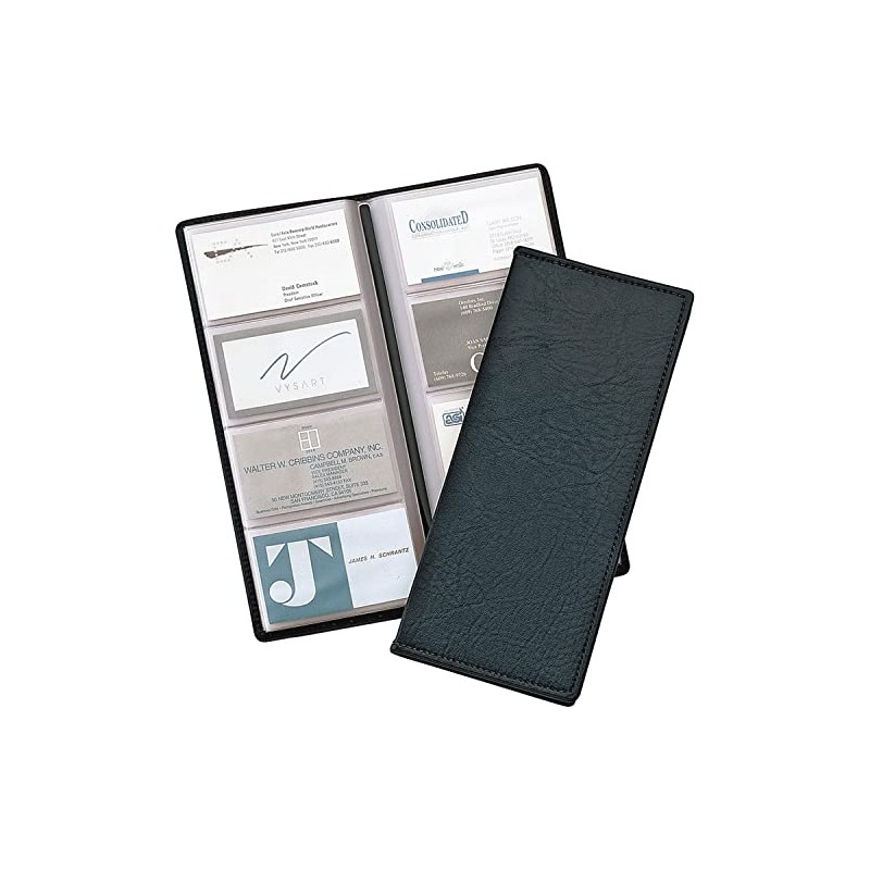 TOPS Cardinal Sewn Vinyl 96 Card File, Black (34422)