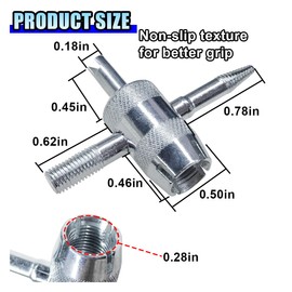 SKERJOVL 4-Way Valve Core Tool, 4-in-1 Car Tire Valve Stem Remover Installer, Multifunctional Automobile Tire Valve Wrench Puller, Universal Tire Repair Tool for Car Truck Motorcycle Bicycle (4PCS)