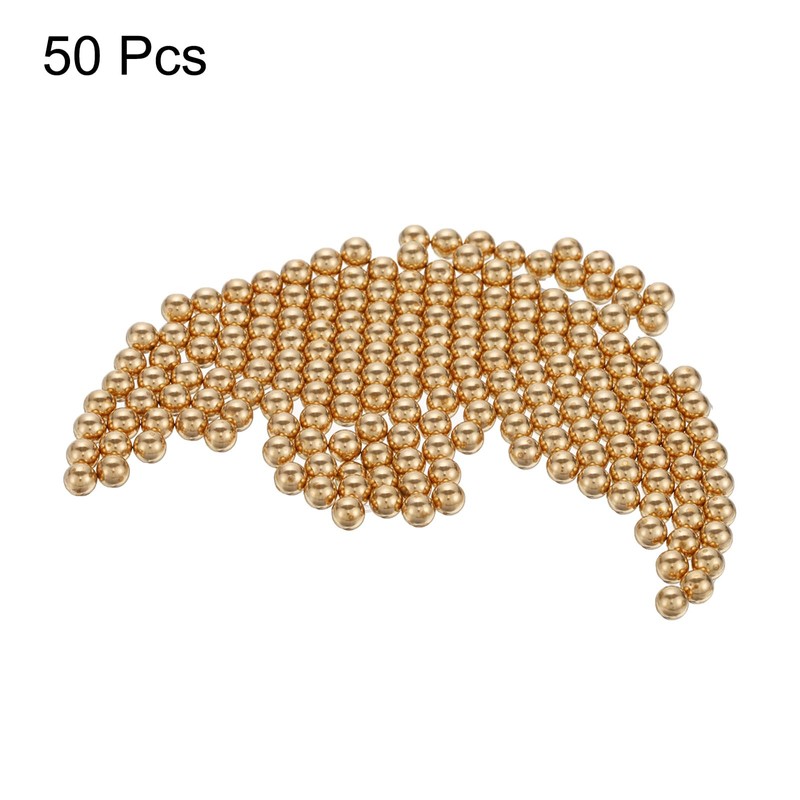 sourcing map 50pcs Precision Solid Brass Bearing Balls 4.5mm Industrial