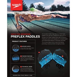 Speedo Unisex Swim Training Preflex Paddles,Yellow,Large