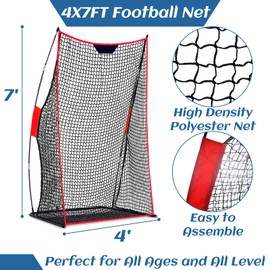 Doubleriver Football Kicking Net for Field Goals-4X7FT Practice Net, Durable Fiberglass Poles & Polyester Net for Quarterback, Punting and Kicking Training – Perfect for Backyard/Park/Team Drills