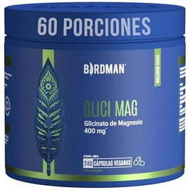 Birdman Glicinato de Magnesio | Bisglicinato de Magnesio | 400 mg | Sin Aditivos, Sin Sabor | Cápsula Vegana | 60 Porciones | 240 Cápsulas