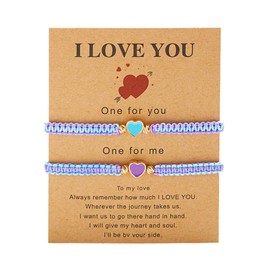 Heart Matching Bracelets for Couples Heart Couples Bracelets Best Friends Relationships Bracelets Valentines Day Anniversary Jewelry for Her Him Valentine Day Jewelry