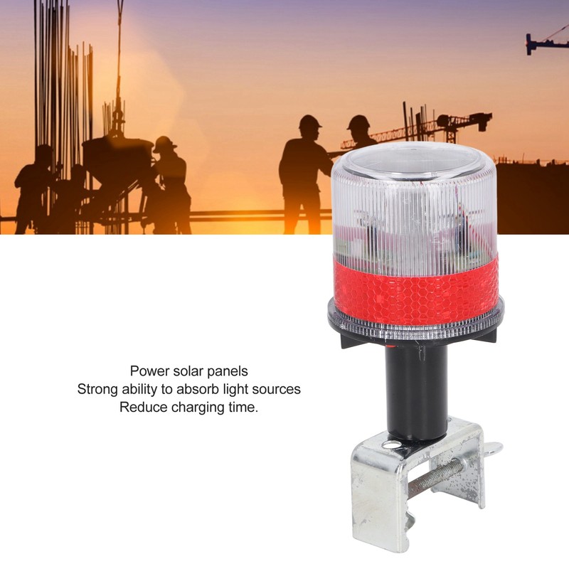 Solar Powered LED Strobe Robust Reflective Waterproof Beacon Warning Light