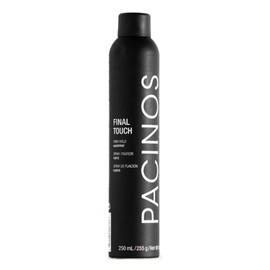 Pacinos Final Touch Hairspray, Anti-Frizz, Firm Hold, Flexible, Fast Drying and Flake Free Aerosol, Add Volume, Texture and Strength to your Hairstyle, Works Against Wind, Moisture and Humidity, 9 oz