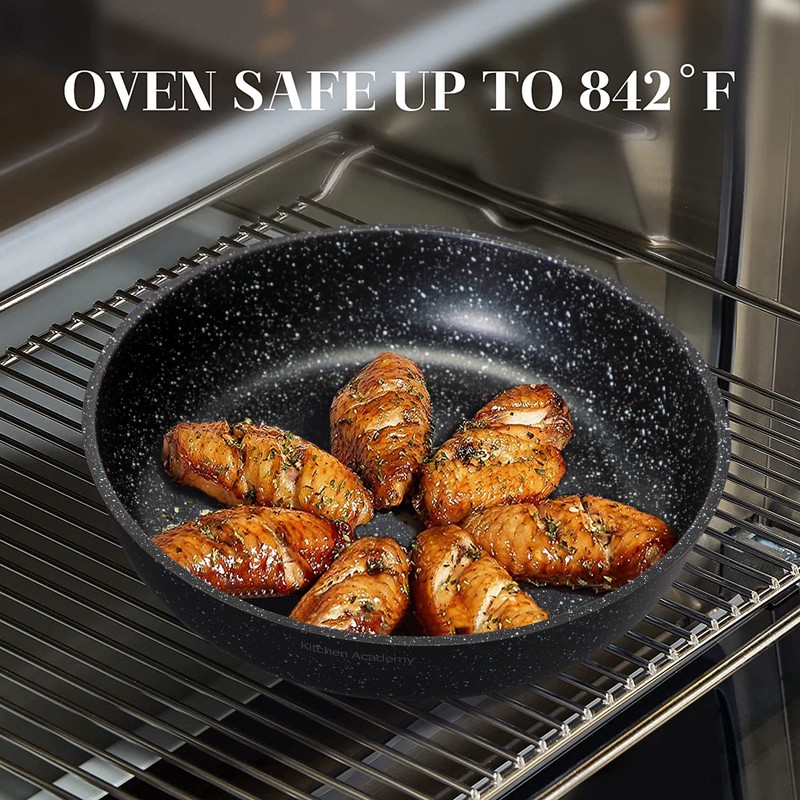 Kitchen Academy Removable Handle Induction Pots and Pans Set -