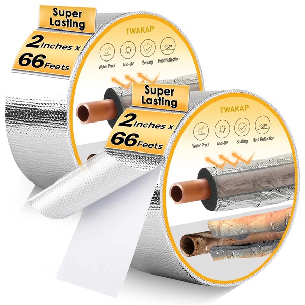 TWAKAP Super Age-Resistant AC Pipe Foam Insulation Tube Wrap Protect