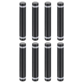 QUARKZMAN Pack of 8 Stainless Steel Wall Spacers, 12 x 70 mm Standoff Bolts, Spacer Screws for Acrylic Glass, Sign Holder, Advertising Boards, Black