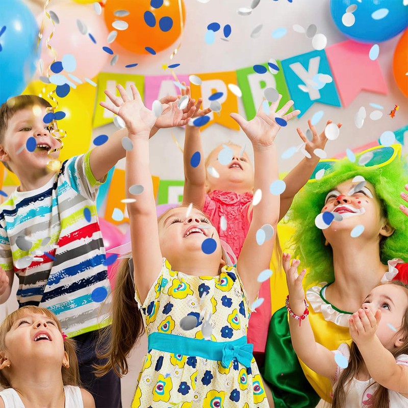 Confetti Multicoloured Silver (Metal) White Light Blue Deep Blue Wedding