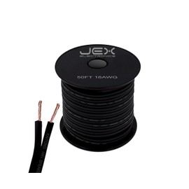 Jex Electronics Premium 50FT 16AWG 16 Gauge Black CCAM Speaker Cable Wire on Spool
