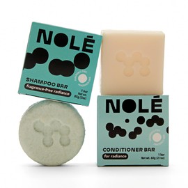NOLÉ CARE Fragrance-Free Shampoo and Conditioner Bar Set - Rice Protein Bar, Unscented Formula, Sulfate-Free, Sustainable, Plastic-Free Packaging, 5.12 oz Bar