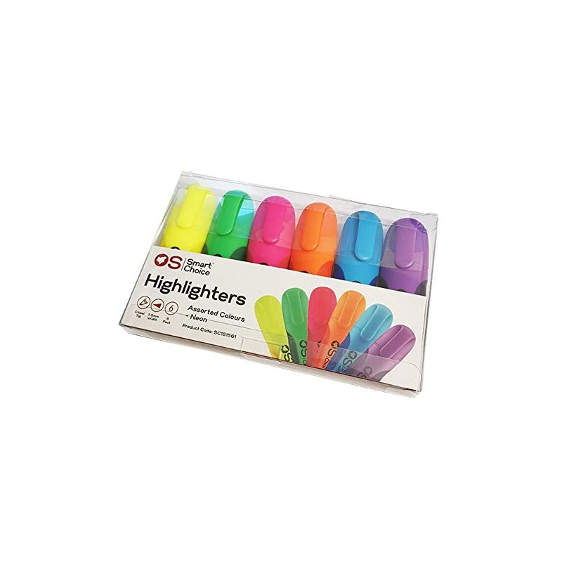 OS Smart Choice Highlighters - Neon Colours 6 Pack