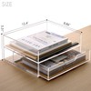 SANRUI 2-Tier Paper Letter Tray Organizer with Sliding Drawer,Stackable Desk
