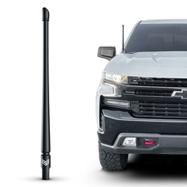 RONIN FACTORY Truck Antenna for Chevy Silverado & GMC Sierra Accessories 2014+ Anti Theft - Carwash Safe Short Replacement Antenna (12 Inch Flexible)