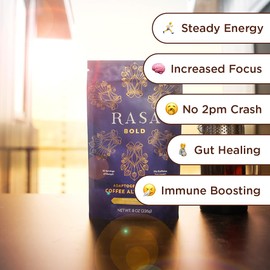 Rasa Bold – Adaptogenic Mushroom Coffee Alternative | Vegan, Keto, Whole 30, Ayurveda Wellness Tonic with Lion's Mane, Rhodiola, +Cordyceps (8 oz / 30 Servings)