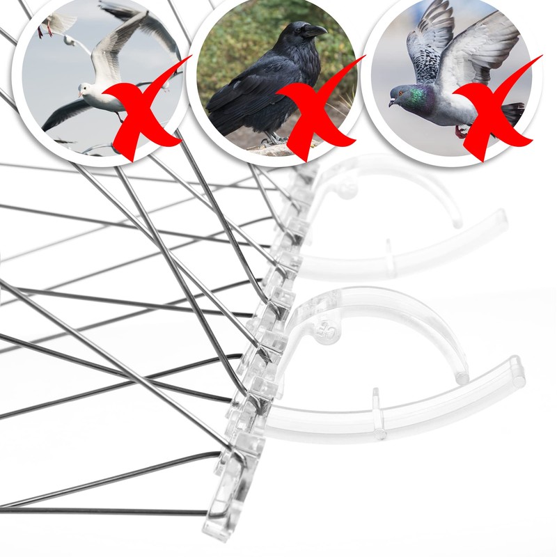 com-four® 24x mounting clip for bird control spikes - accessories