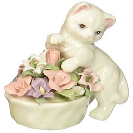 Cosmos 96475 Fine Porcelain Kitten with Flower Pot Figurine, 3-Inch