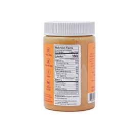 Spread The Love NAKED CRUNCH Organic Peanut Butter (Organic, All Natural, Vegan, Gluten-free, Creamy, Dry-Roasted, No added salt, No added sugar, No palm oil) (6-Pack)