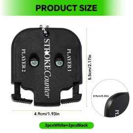 Golf Stroke Counter 4-Pack, Portable Mini Golf Score Keeper with Chain, Lightweight Manual Clicker for 4 Players, Handy Count Shot for Different Kinds of Competitions and Games (Black & White)