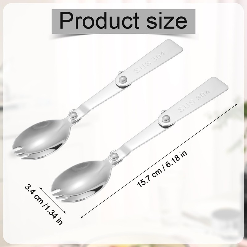 2pcs Spork for Thermos Stainless Steel King Vacuum Insulated Food