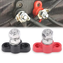 PIT66 Power Distribution Block Post Set Red & Black Insulated Terminal Stud 3/8" Stainless Steel Terminal Distribution Block Battery Wire Power