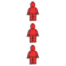 Set 3 Pcs Mini Small Mr Robot Red Cartoon Embroidery Embroidered Badge Iron On Sew On Patch Logo Jeans Jacket Polo T- Shirt Hat Backpacks for Kids Children