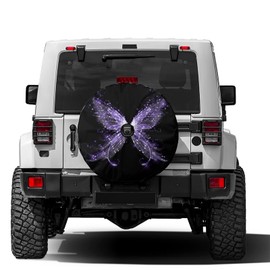 Delerain Spare Tire Cover with Backup Camera Hole Butterfly Wheel Covers Waterproof Dust-Proof UV Sun Universal Fit for RV Trailer RV SUV Truck (17 Inch for Diameter 31"-33")