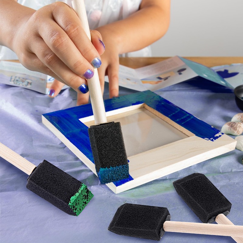 Lekgavd 5pcs 1" Foam Brushes for Painting, Sponge Paint Brushes