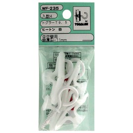 Waki Sangyo Togura Heaton T9.5 Transparent for Wall Thickness 9-11mm Hollow Wall Plasterboard WF-235 4-Piece Set