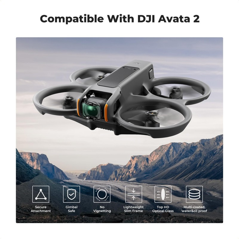 K&F Concept 6-Pack Filters Compatiable with DJI AVATA 2, UV,