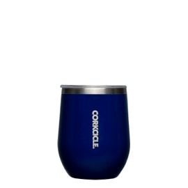 Corkcicle Corkcicle Stemless Insulated Wine Glass Tumbler, Gloss Midnight Blue, 12 oz C Stainless Steel Stemless Wine Glass Keeps Beverages Cold for 6 Hours, Hot for 3 Hours C Non-Slip, Easy-Grip Insulated Cup