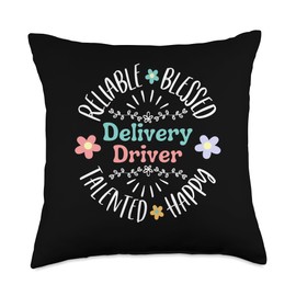 Cool Delivery Driver JArt For Men Women Delivery Services Throw Pillow
