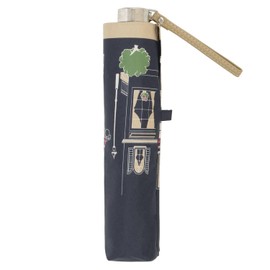 Moonbat [Ducks] Parasol Folding Umbrella, Women's, Made in Japan, For Rain or Shine, First Class Light Blocking, Heat Blocking, UV Colorful Cityscape, 22-125-12216-02 Blue