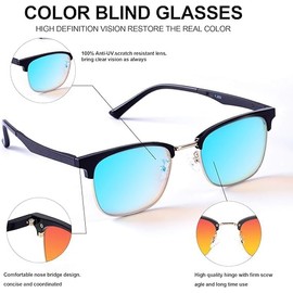 WHNING Men's Colorblind Glasses Red Green Blindness Glasses Both Outdoor and Indoor Use (T2)