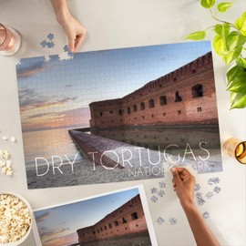 Dry Tortugas National Park, Florida, Sunset and Fort (1000 Piece Puzzle, Challenging Jigsaw Puzzle for Adults, Made in USA)